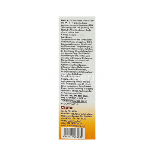 Rivela Lite Sunscreen Bronze SPF 50+ - Image 2