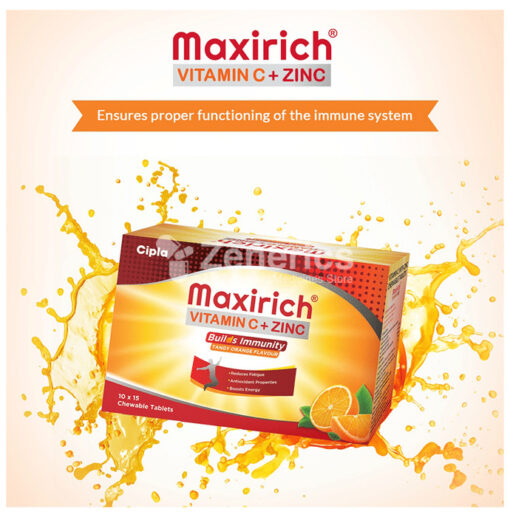 Maxirich Vitamin C+Zinc Chewable Tablet Tangy Orange - Image 7