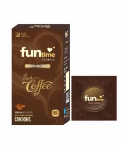 Funtime Dotted, Ribbed & Contoured Condom Rich Coffee