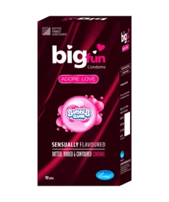 Bigfun Dotted, Ribbed & Contoured Condom Bubblegum