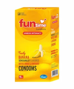 Funtime Dotted, Ribbed & Contoured Condom Fruity Banana