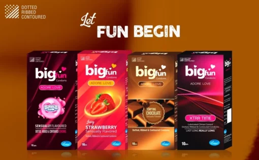 Bigfun Dotted, Ribbed & Contoured Condom Tempting Chocolate - Image 7